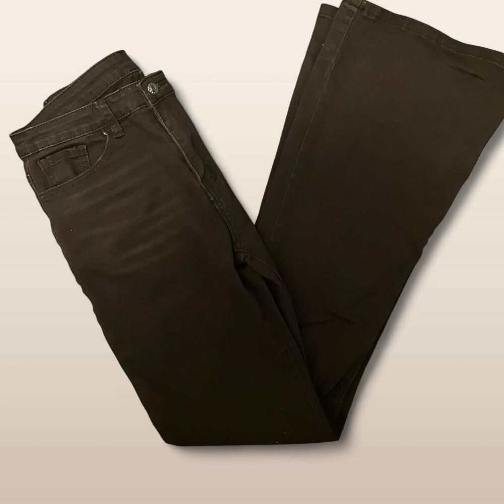 Brown low-rise flare jeans
